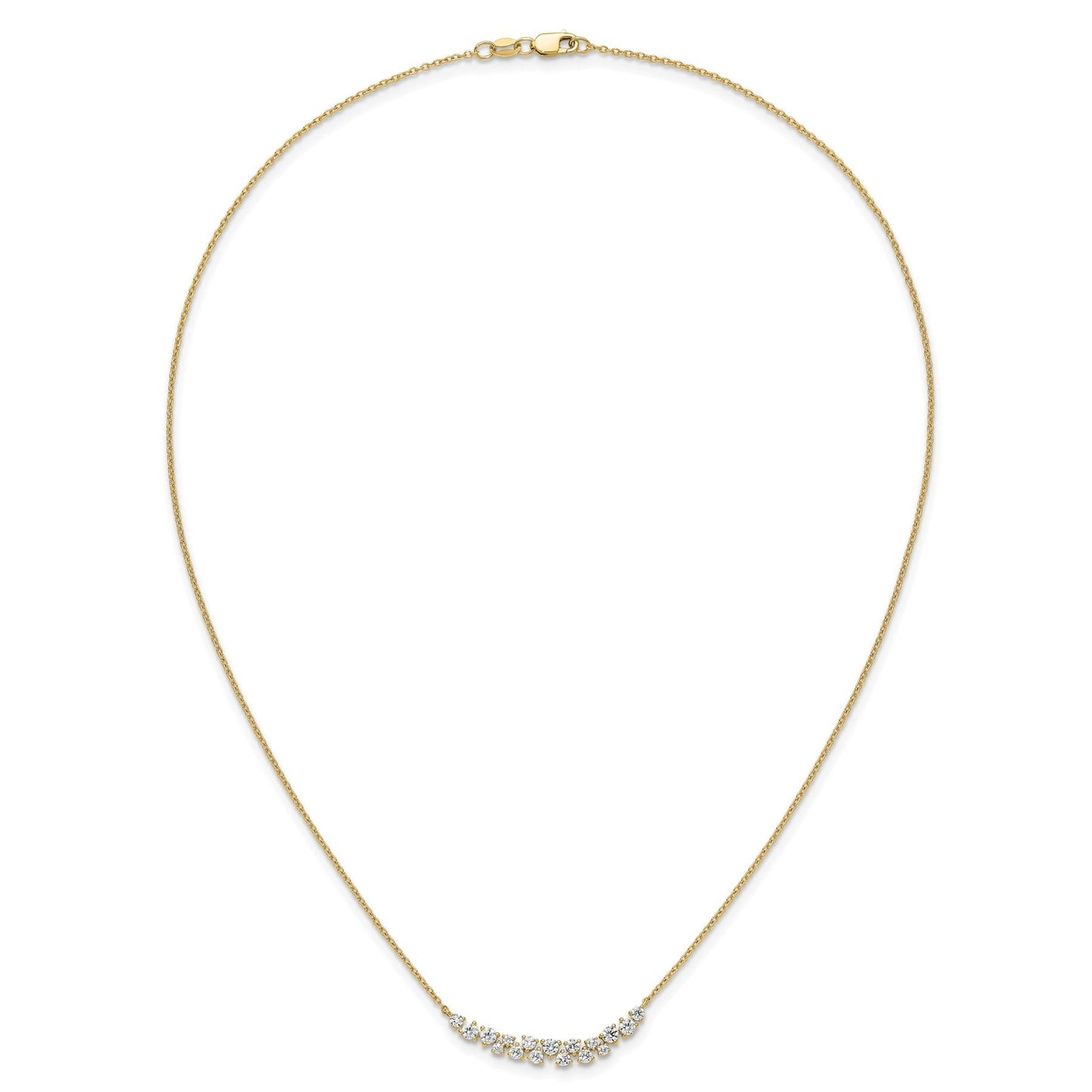 Lab Grown Diamond Fashion Bar Necklace Yellow Gold 7/8 ctw