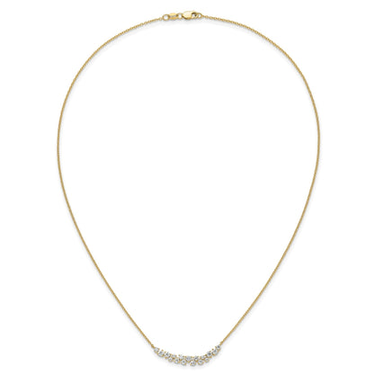 Lab Grown Diamond Fashion Bar Necklace Yellow Gold 7/8 ctw