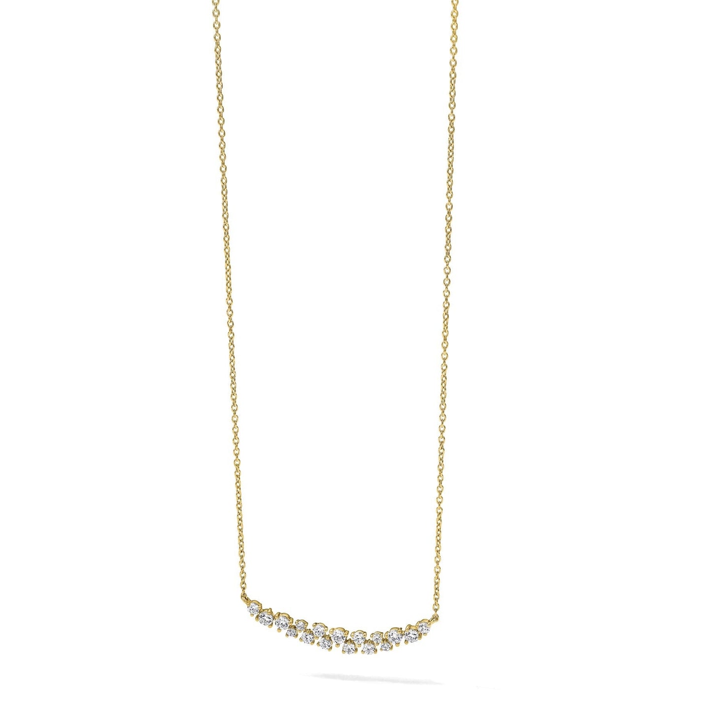 Lab Grown Diamond Fashion Bar Necklace Yellow Gold 7/8 ctw