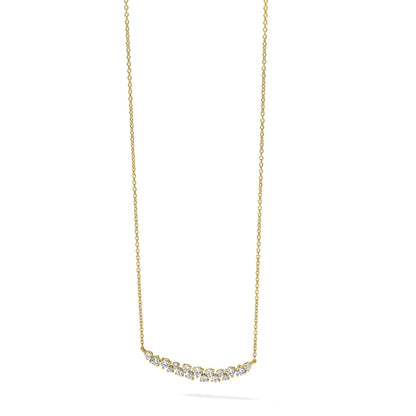 Lab Grown Diamond Fashion Bar Necklace Yellow Gold 7/8 ctw