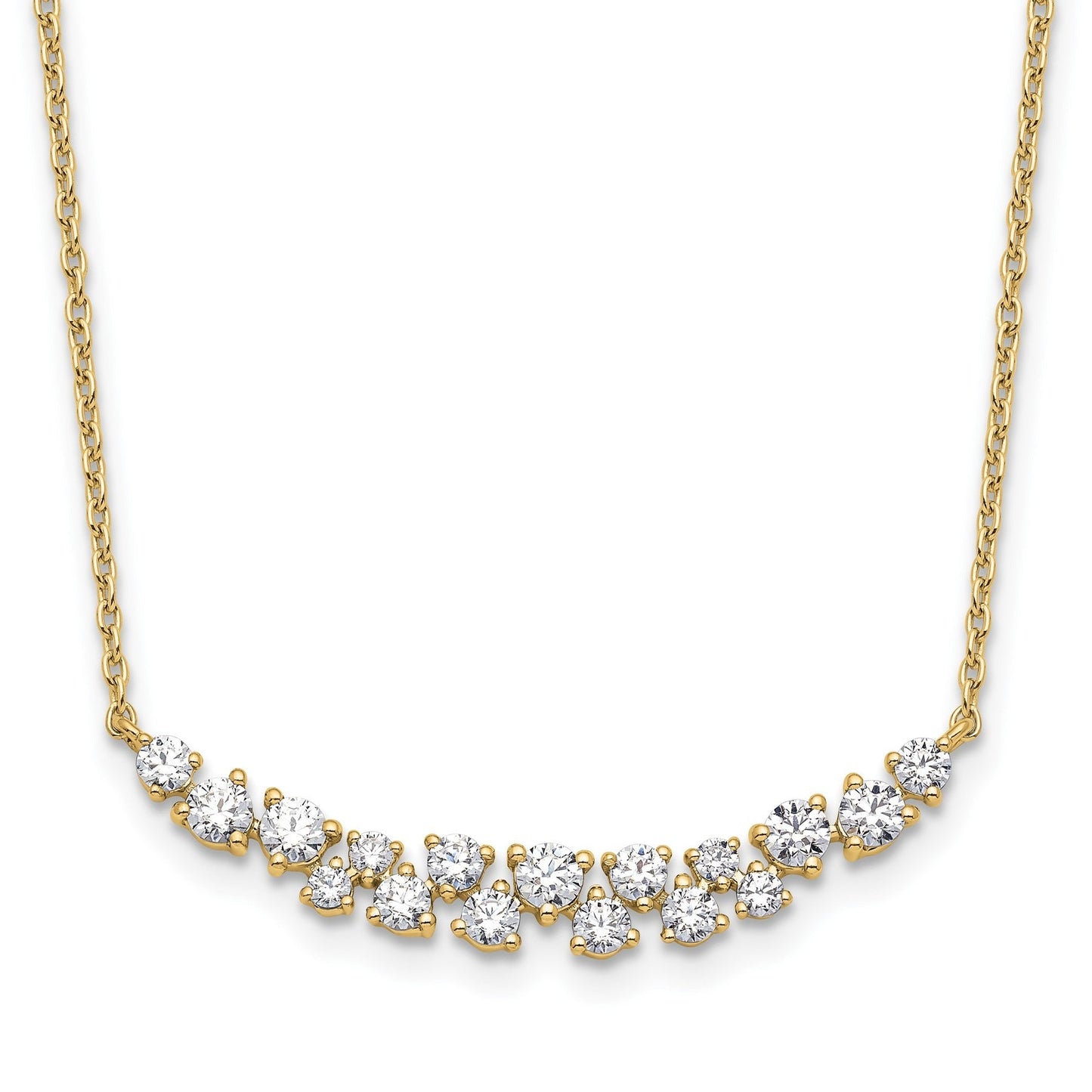 Lab Grown Diamond Fashion Bar Necklace Yellow Gold 7/8 ctw