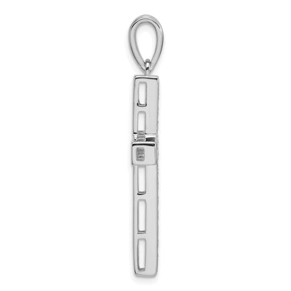 14K White Gold Lab Grown Diamond Cross Pendant 3/4 carat