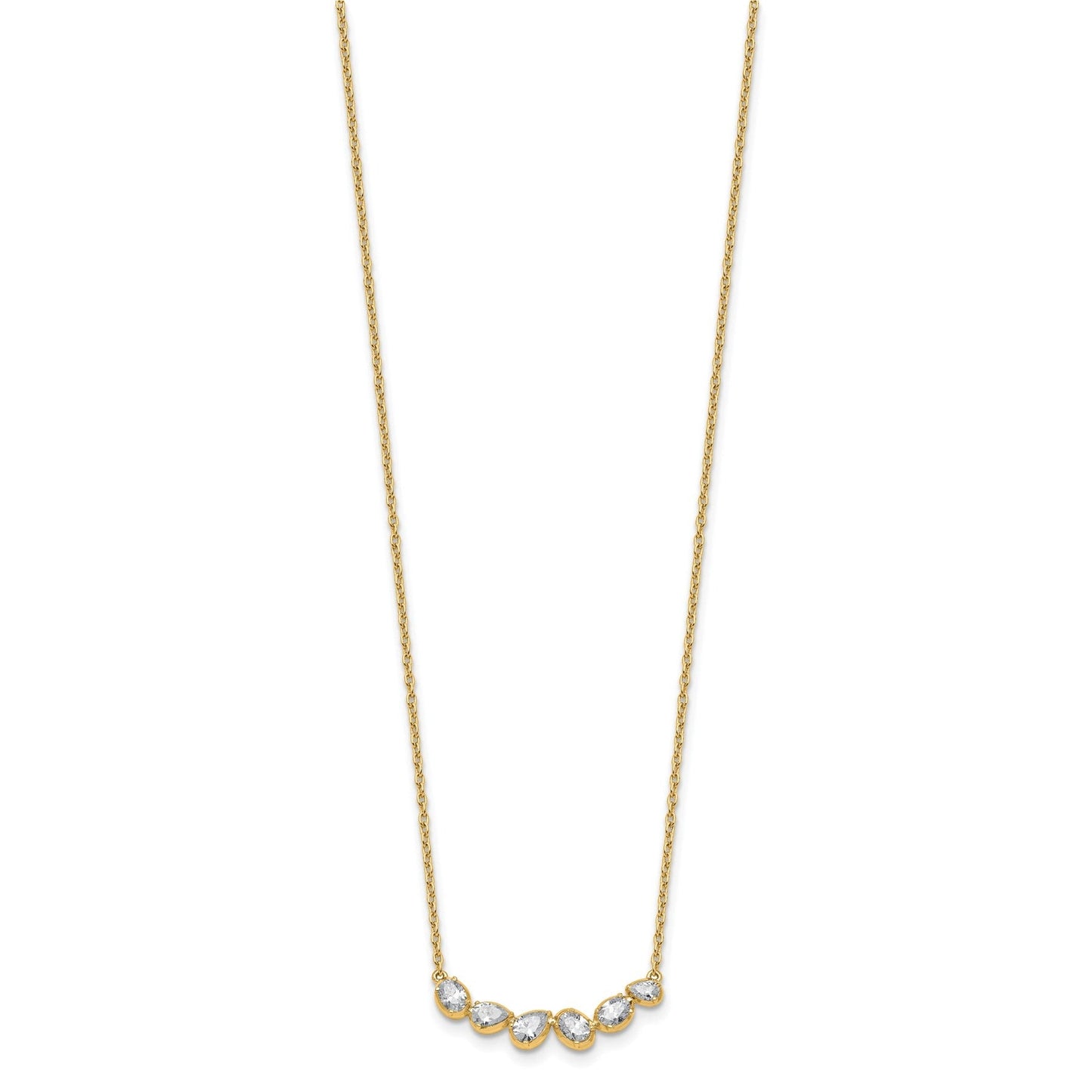 Lab Grown Diamond 14K Gold Leaf Bar Necklace