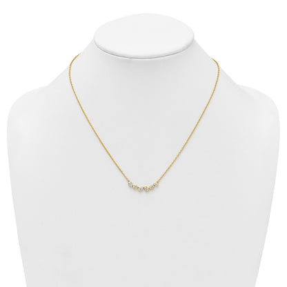 Lab Grown Diamond 14K Gold Leaf Bar Necklace