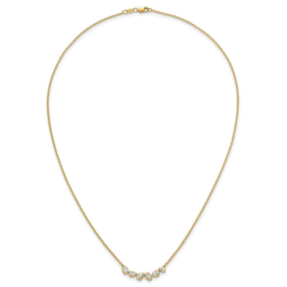 Lab Grown Diamond 14K Gold Leaf Bar Necklace