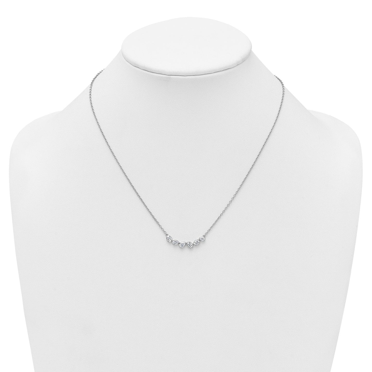 Lab Grown Diamond 14K Gold Leaf Bar Necklace