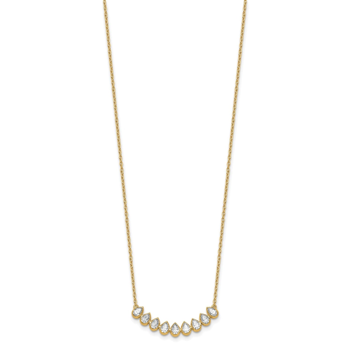 14K Gold Lab Grown Diamond Fashion Bar Necklace