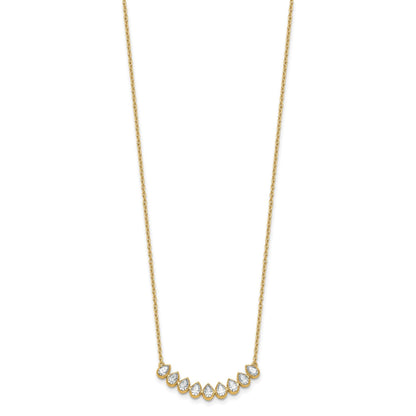 14K Gold Lab Grown Diamond Fashion Bar Necklace