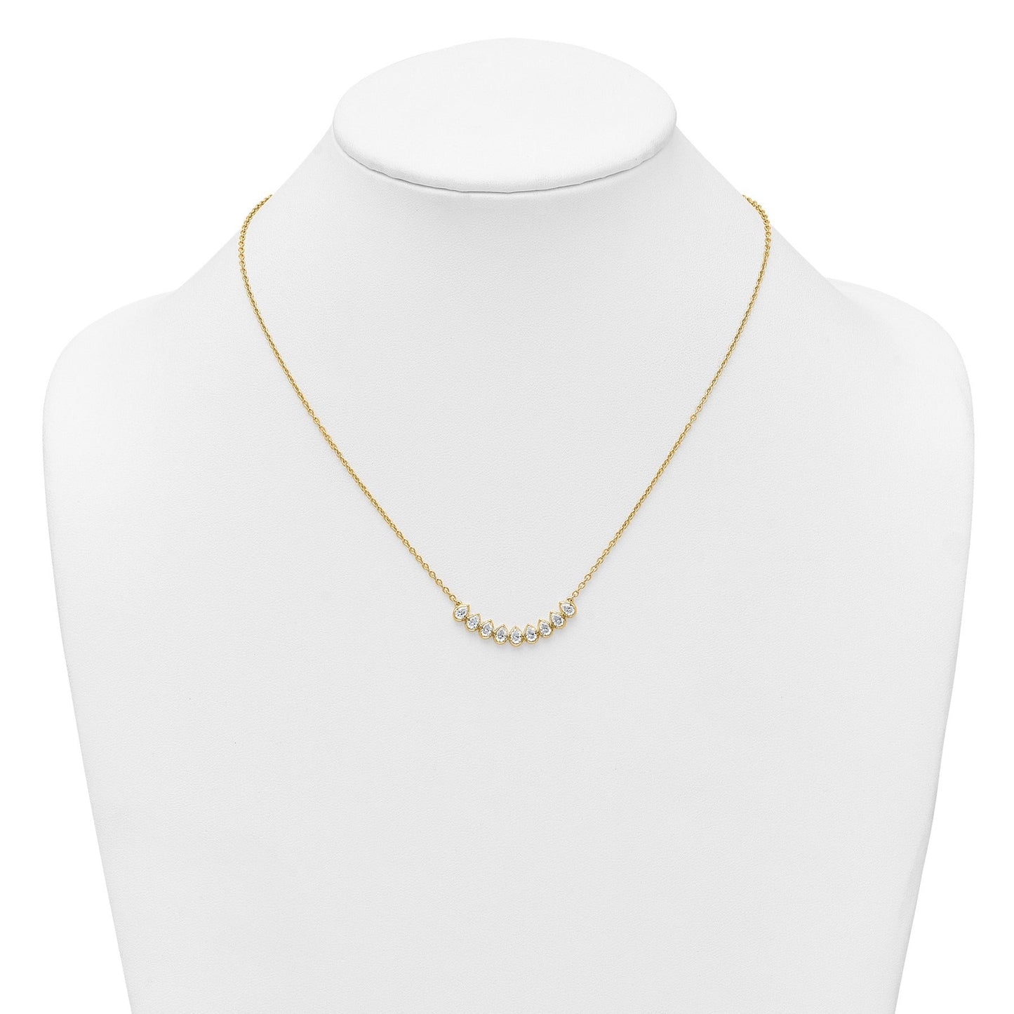 14K Gold Lab Grown Diamond Fashion Bar Necklace