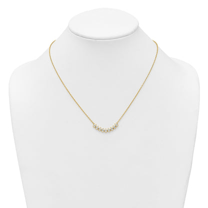 14K Gold Lab Grown Diamond Fashion Bar Necklace