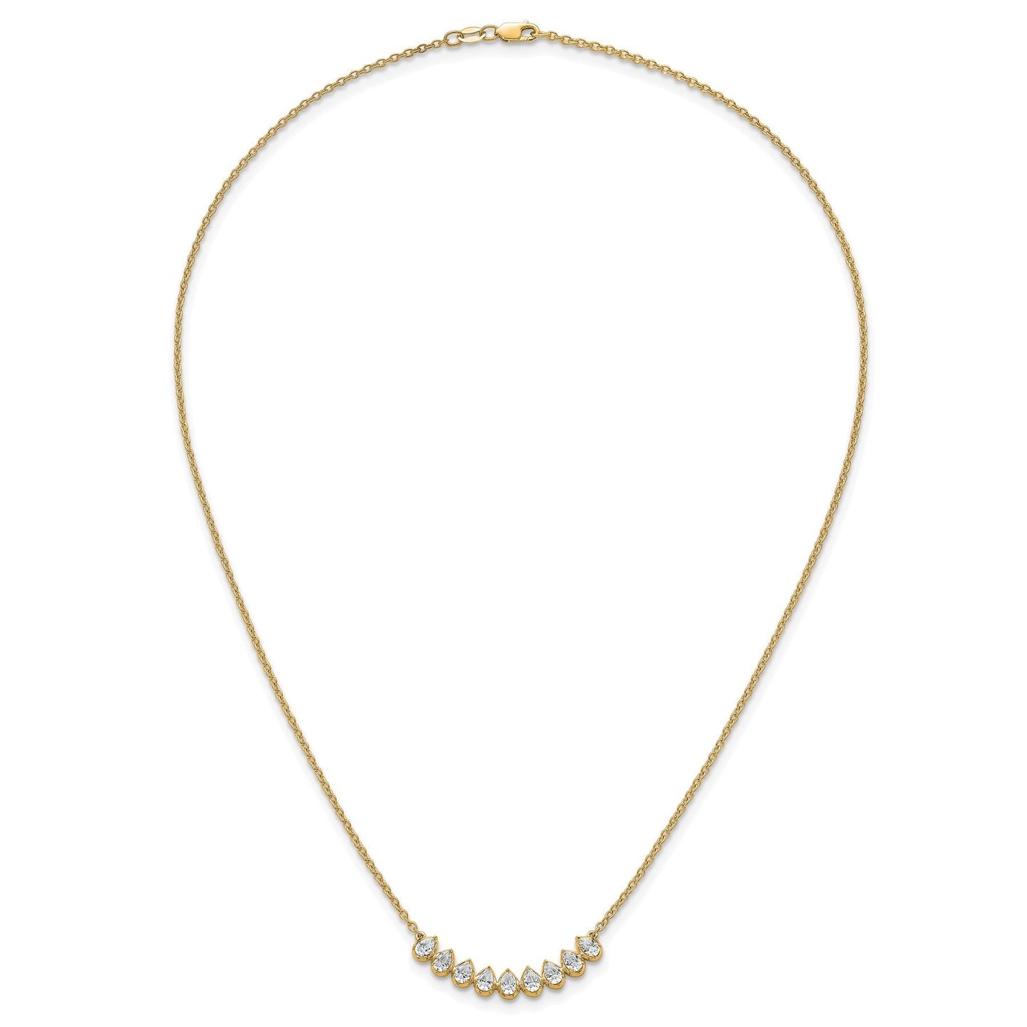 14K Gold Lab Grown Diamond Fashion Bar Necklace