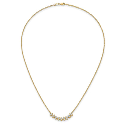 14K Gold Lab Grown Diamond Fashion Bar Necklace
