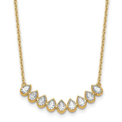 14K Gold Lab Grown Diamond Fashion Bar Necklace