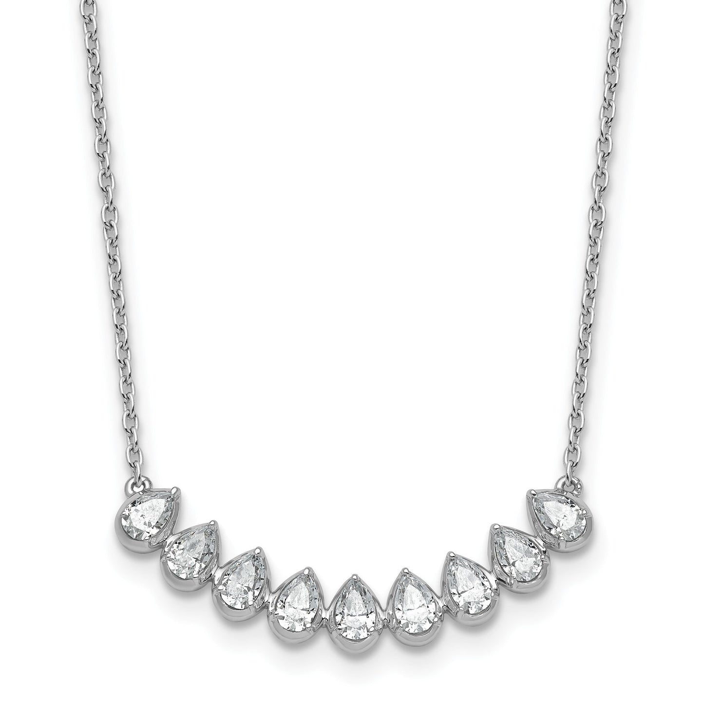 14K Gold Lab Grown Diamond Fashion Bar Necklace