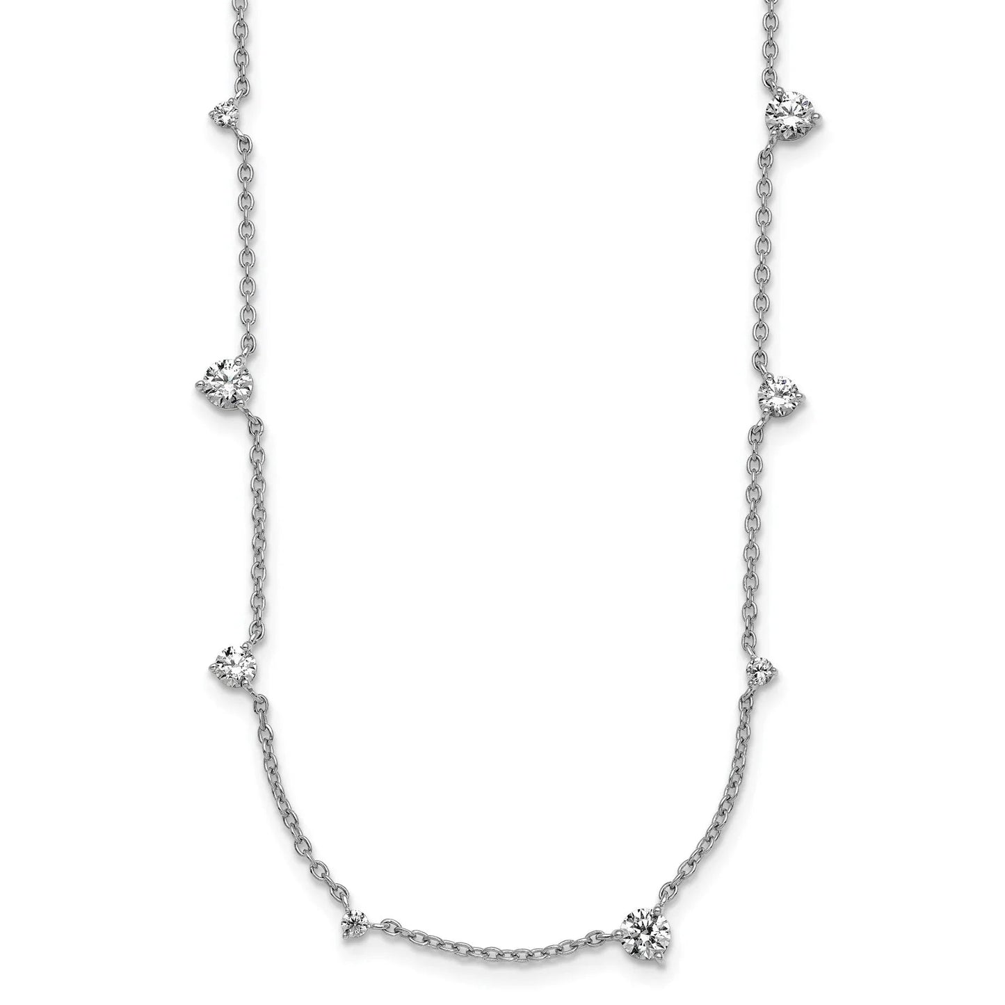 14k Gold Lab Grown Diamond Multi Station Necklaces