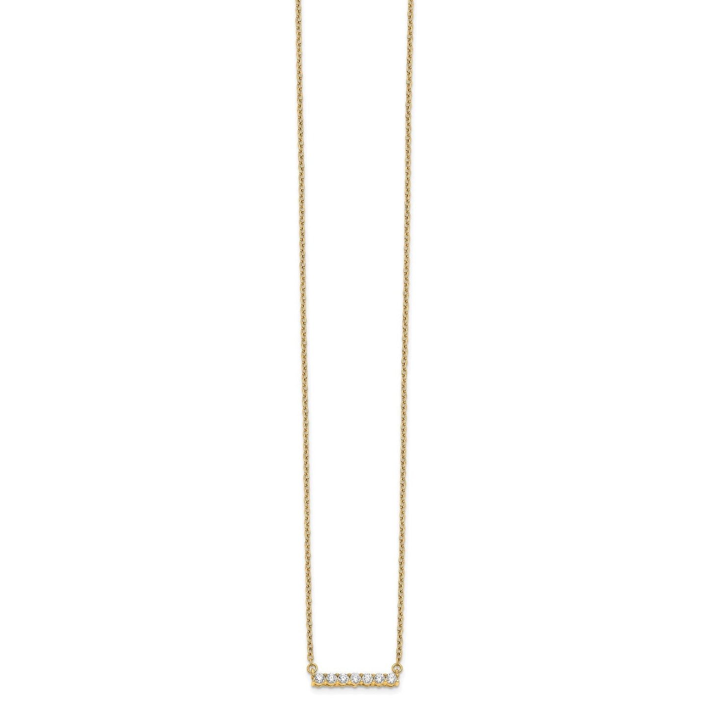 14K Gold Lab Grown Diamond Bar Necklace