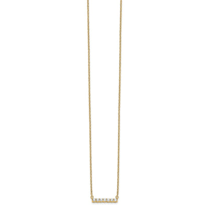 14K Gold Lab Grown Diamond Bar Necklace