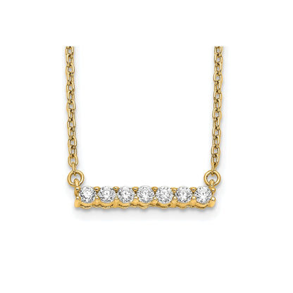 14K Gold Lab Grown Diamond Bar Necklace