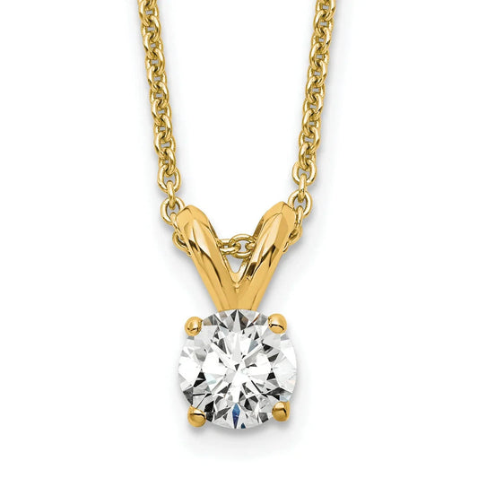 14 Carat Round Lab Grown Diamond Solitaire Necklace