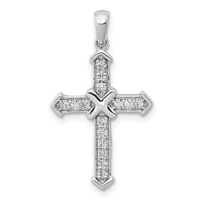 14k Gold 1/6 carat Gold Lab Grown Diamond Cross Pendant