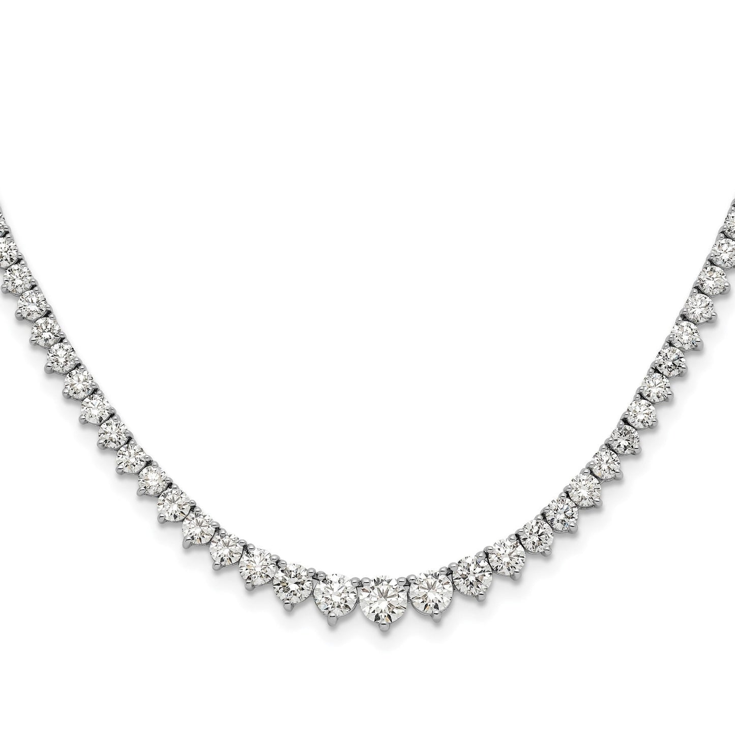 14k White Gold Lab Grown Diamond Tennis Necklace 6 1/2 ctw