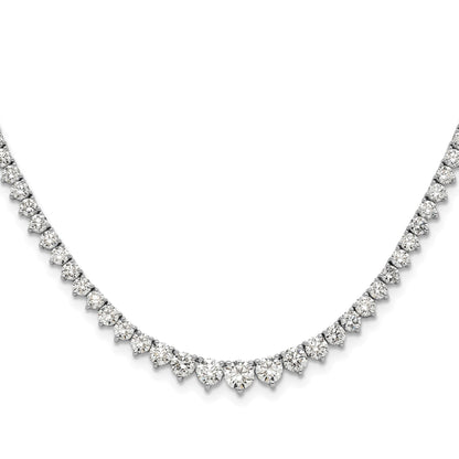 14k White Gold Lab Grown Diamond Tennis Necklace 6 1/2 ctw