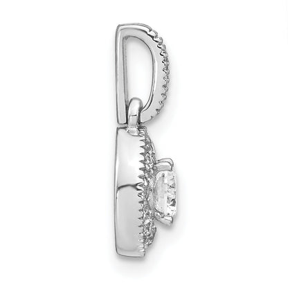 14k Gold Lab Diamond Oval Vintage Pendant 1/2 ct