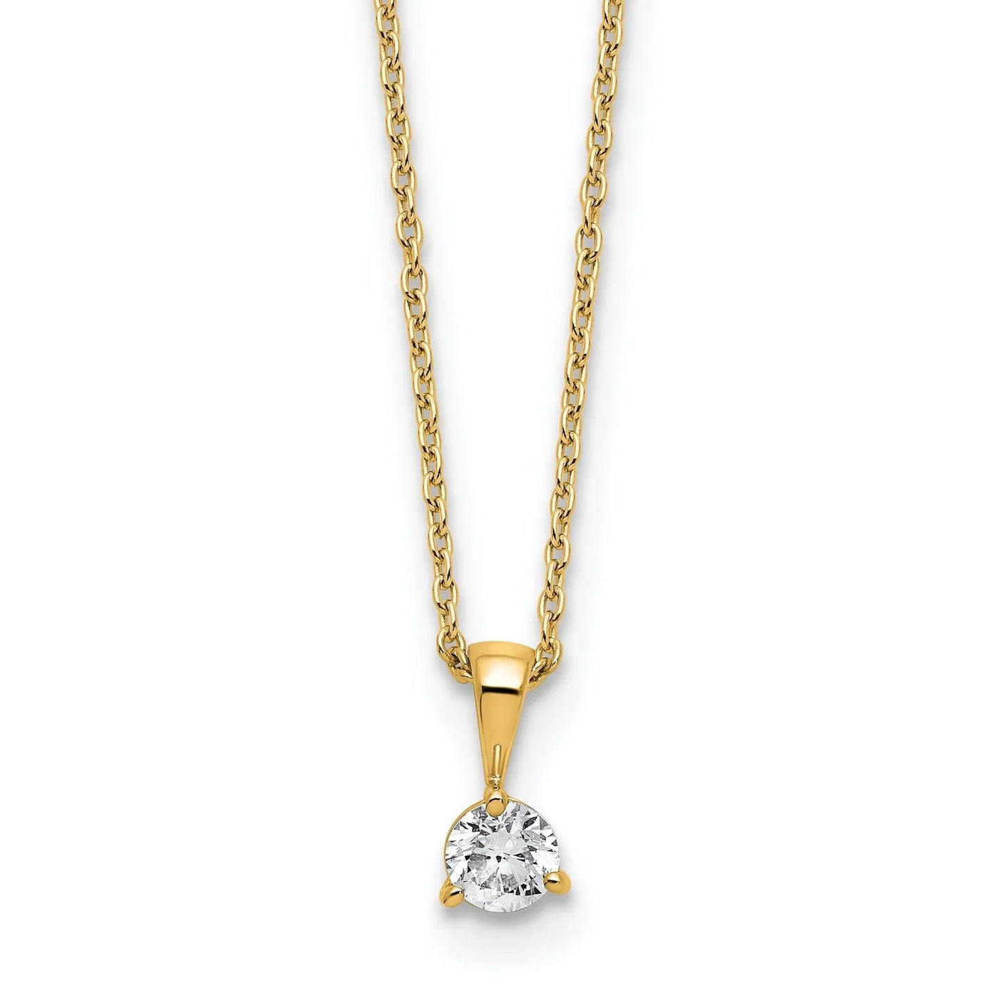 14k Gold Lab Grown Diamond Solitaire Pendant Necklace