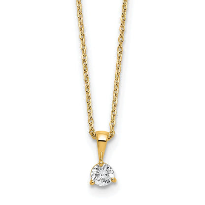 14k Gold Lab Grown Diamond Solitaire Pendant Necklace