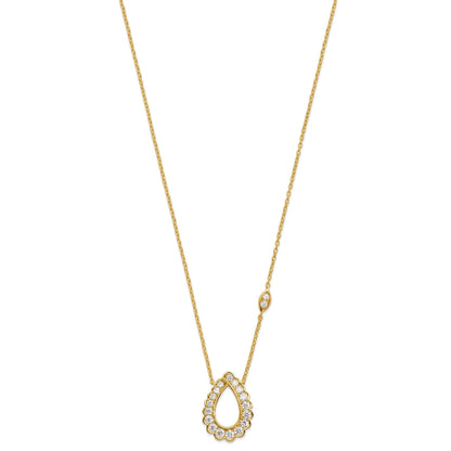 14k 3/4 Carat Lab Grown Diamond Fashion Teardrop Necklace