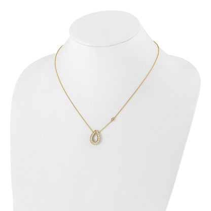 14k 3/4 Carat Lab Grown Diamond Fashion Teardrop Necklace
