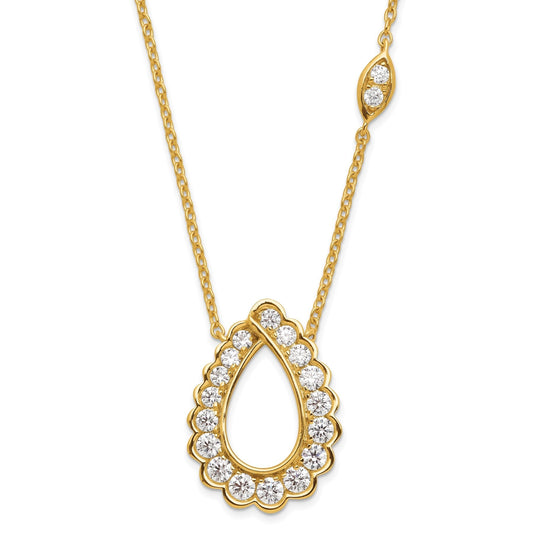 14k 3/4 Carat Lab Grown Diamond Fashion Teardrop Necklace