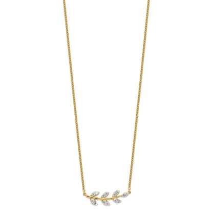 Lab Grown Diamond Leaf Necklace 3/8 ctw