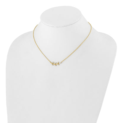 Lab Grown Diamond Leaf Necklace 3/8 ctw