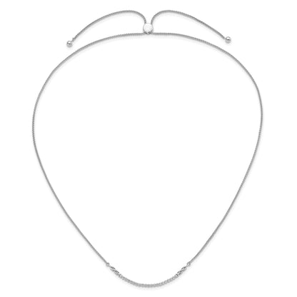 14k White Gold Lab Grown Diamond Adjustable Tennis Bolo Necklace 1/2 ctw.