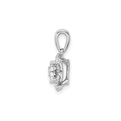 14k White Gold Lab Grown Diamond Square Halo Pendant 3/8 ct