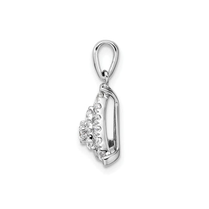 14k White Gold 1/2 carat Lab Grown Diamond Triangle Cluster Pendant