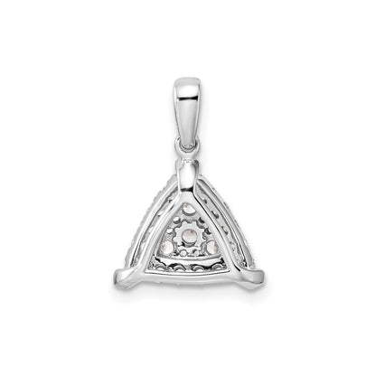 14k White Gold 1/2 carat Lab Grown Diamond Triangle Cluster Pendant