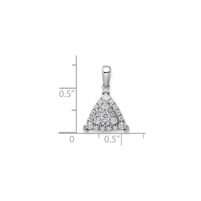 14k White Gold 1/2 carat Lab Grown Diamond Triangle Cluster Pendant