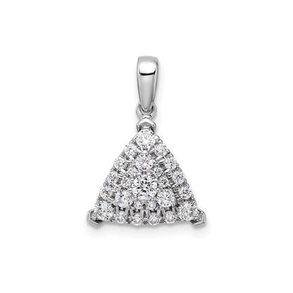 14k White Gold 1/2 carat Lab Grown Diamond Triangle Cluster Pendant