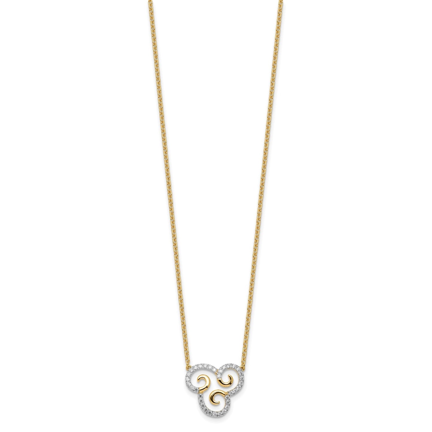 14k 1/4 carat Lab Grown Diamond Complete Swirl Necklace