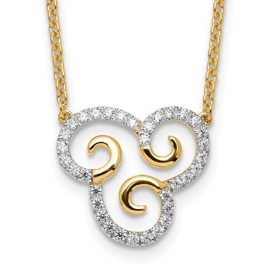 14k 1/4 carat Lab Grown Diamond Complete Swirl Necklace