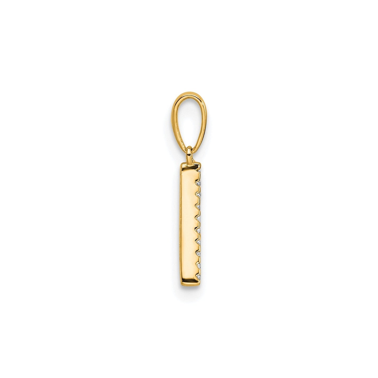14K Gold Letter Initial Pave Diamond Pendant