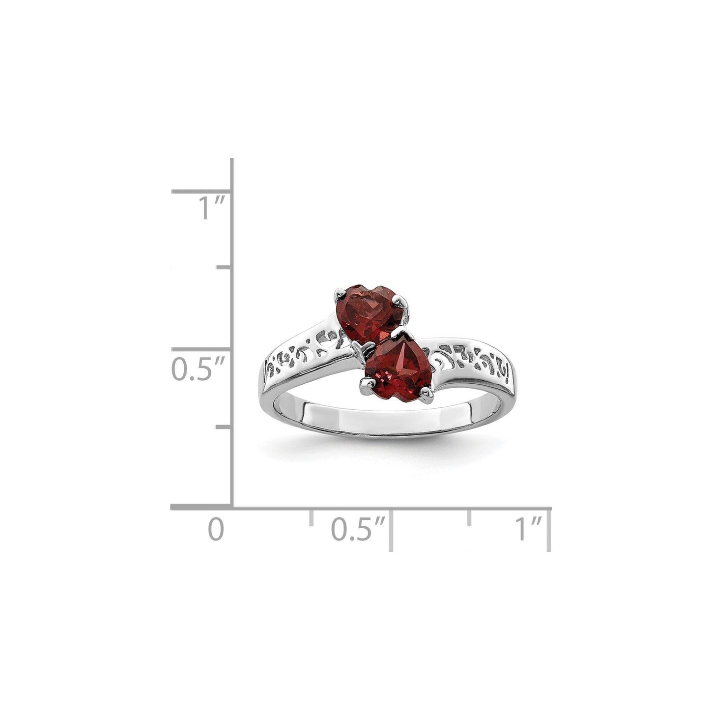 0.85 Ct Heart Purple Amethyst Prong Silver Promise Ring