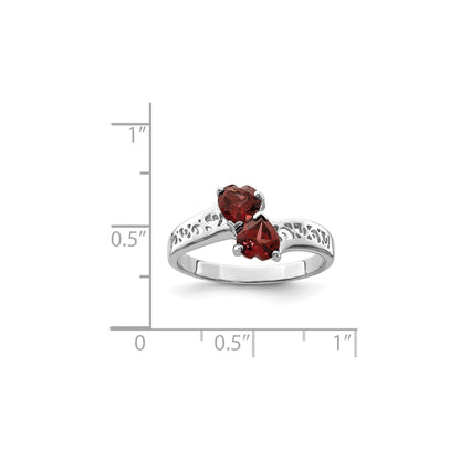 0.85 Ct Heart Purple Amethyst Prong Silver Promise Ring