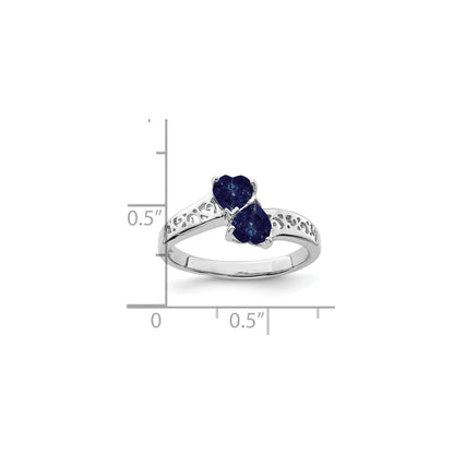 0.85 Ct Heart Purple Amethyst Prong Silver Promise Ring