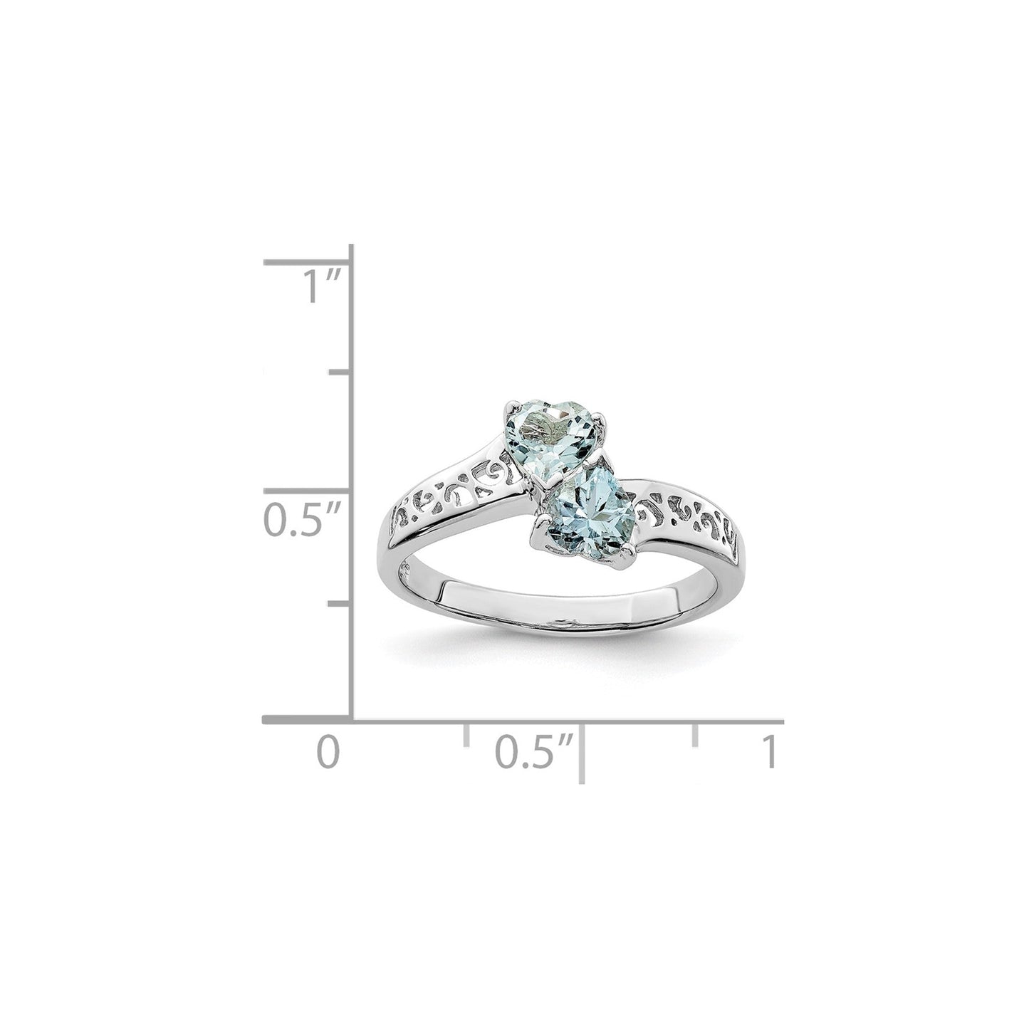 0.85 Ct Heart Purple Amethyst Prong Silver Promise Ring