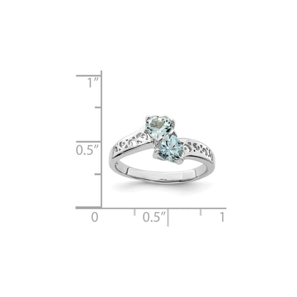 0.85 Ct Heart Purple Amethyst Prong Silver Promise Ring