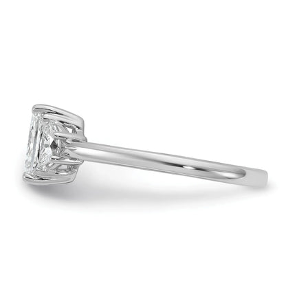 14K White Gold Lab Diamond 3 Stone Semi Mount Engagement Ring