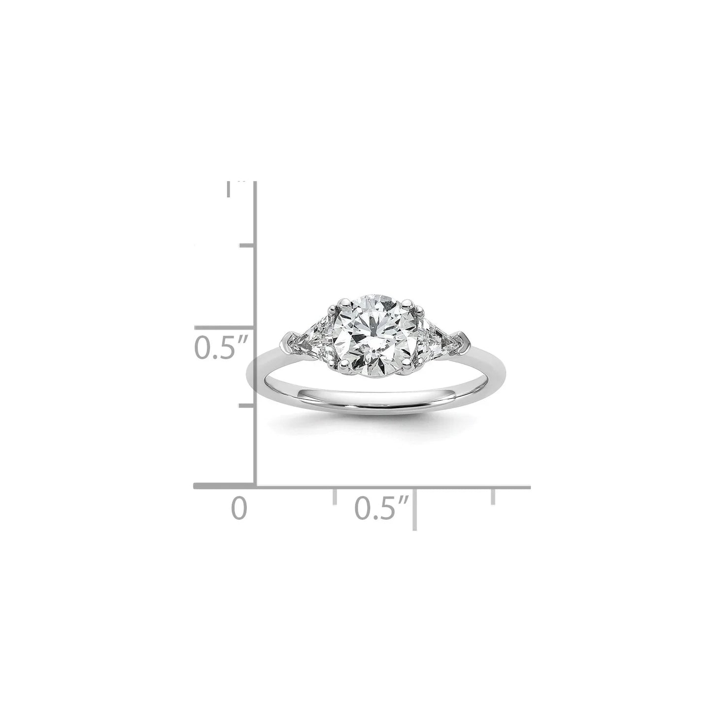 14K White Gold Lab Grown Diamond 3-Stone Engagement Ring